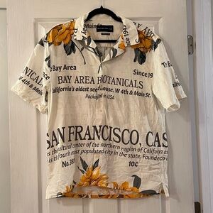 Abercrombie & Fitch San Francisco Linen Button Up Shirt Botanicals